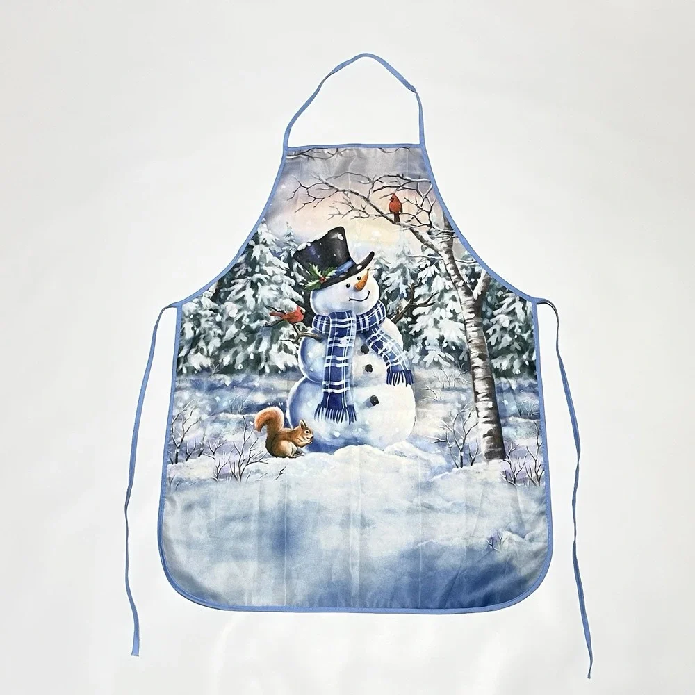 Christmas Holiday Themed Snowman Apron Squirrel Cardinal‎ Snow